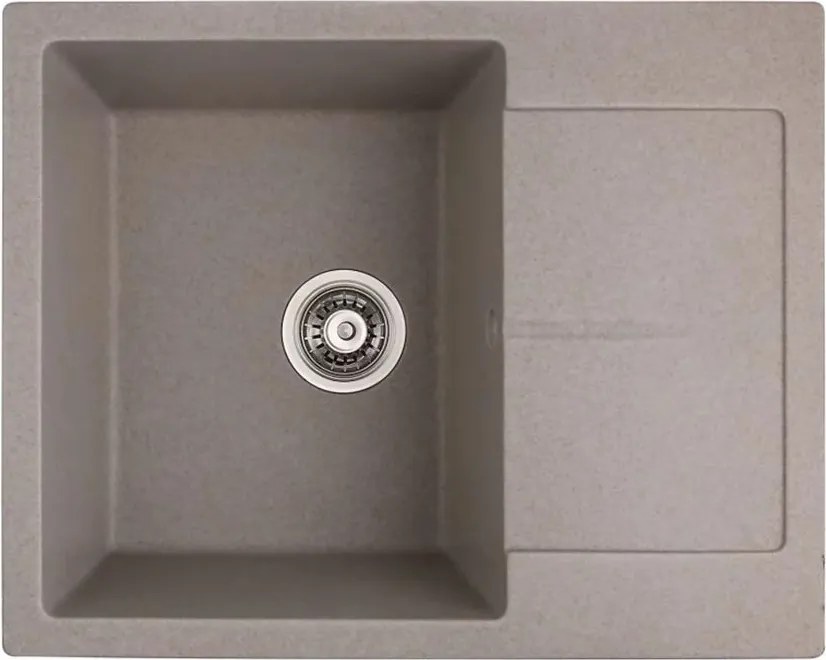 Chiuveta compozit Inter Ceramic finisaj granit nisip 62x50 cm cu picurator