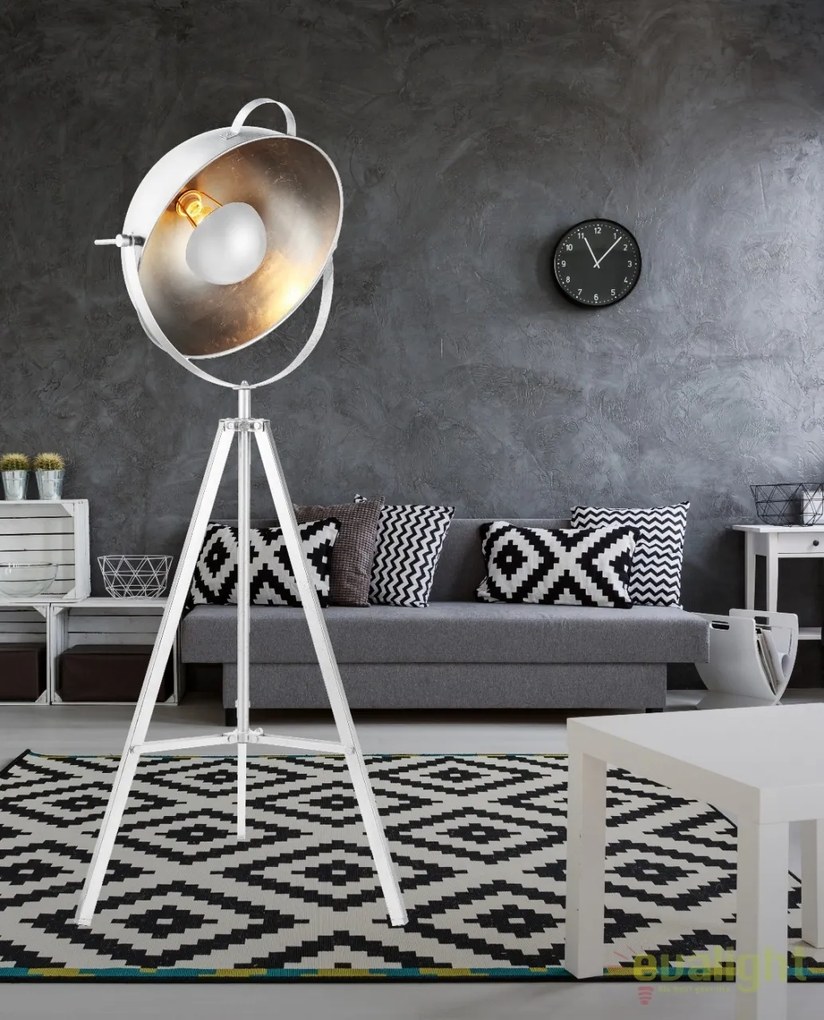 Lampadar cu trepied design modern TOMA WHITE