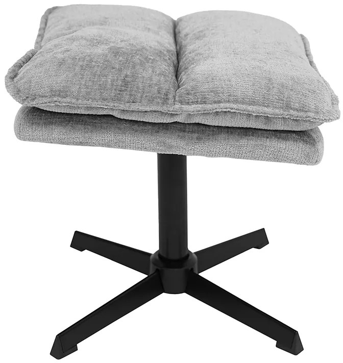 Fotoliu relaxant rotativ KATANIA cu taburet, gri deschis