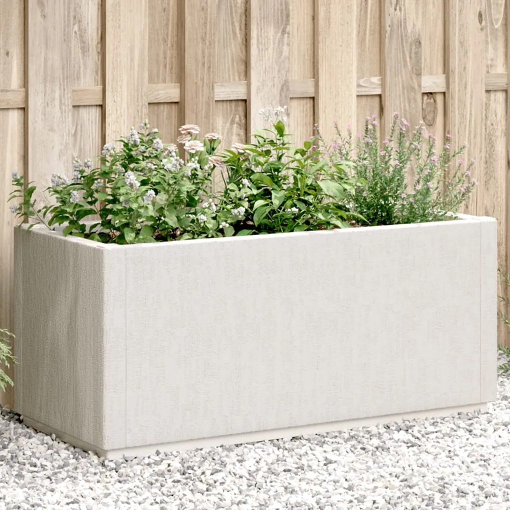 vidaXL Jardinieră de grădină, alb, 80x36x35 cm, PP