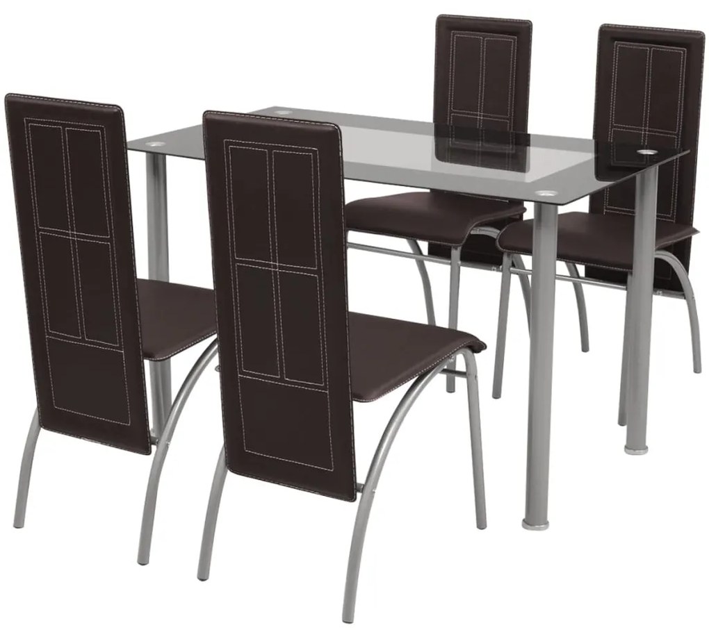 242914 vidaXL Set mobilier de bucătărie, 5 piese, maro