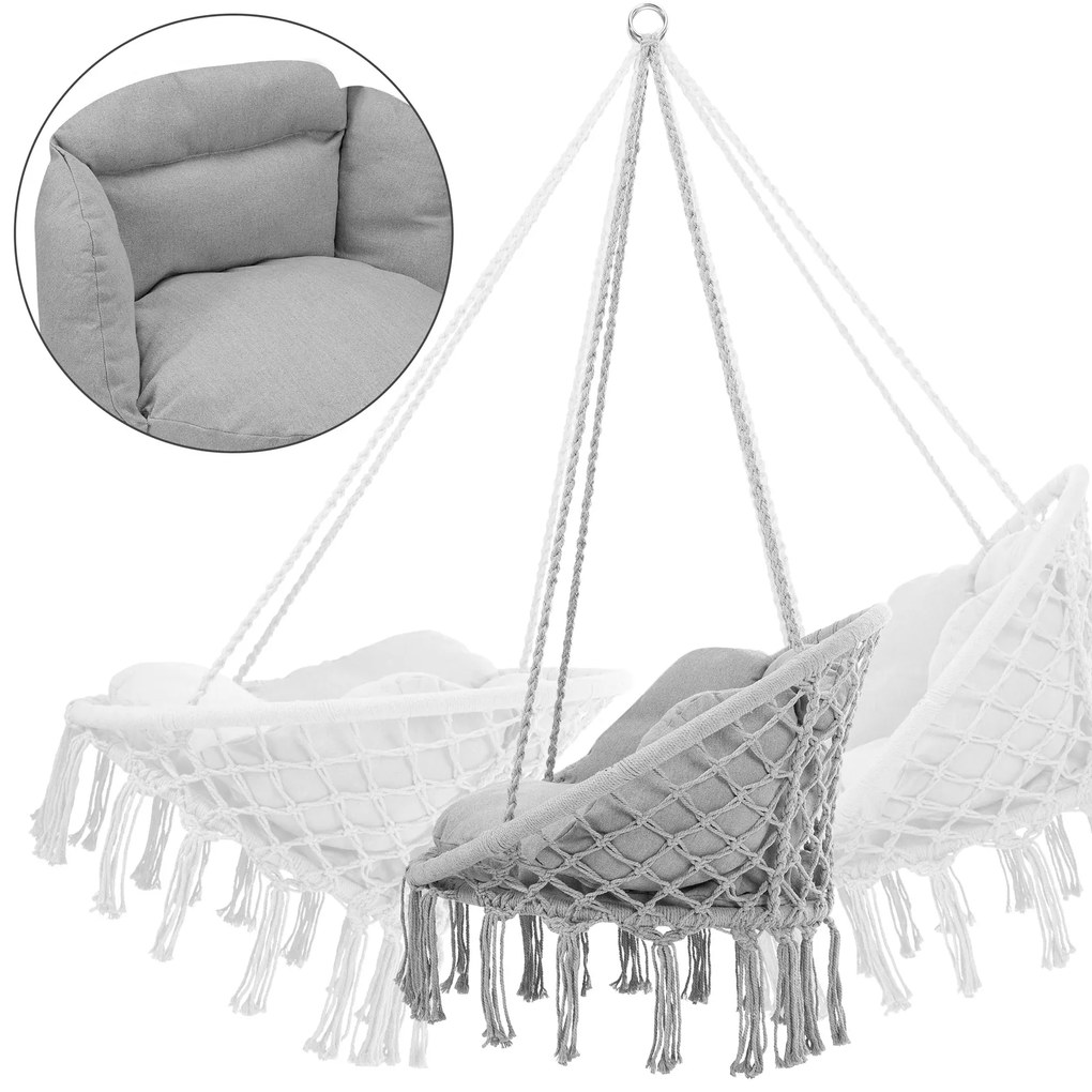 Deuba Scaun suspendat 80x60x140cm - gri