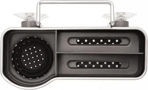 Organizator pentru chiuveta Simplehuman KT1116, 14,3 x 19,4 x 19,5 cm, Otel inoxidabil, Inox/Gri