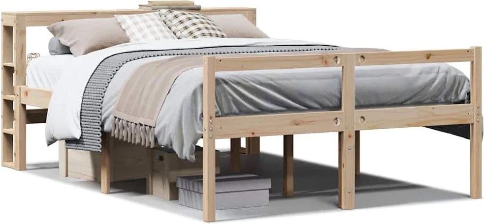vidaXL Cadru de pat senior cu tăblie, 120x200 cm, lemn masiv pin