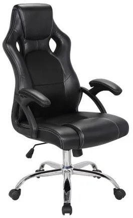 Scaun directorial MIKOS, Negru, Piele ecologica Mesh