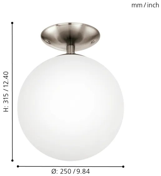 EGLO 91589 - Plafoniera RONDO 1xE27/60W