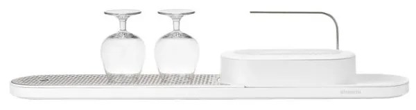 Organizator chiuveta Brabantia SinkStyle 1008499, 2 piese, Finisaj mineral, Rezistent la coroziune, Alb
