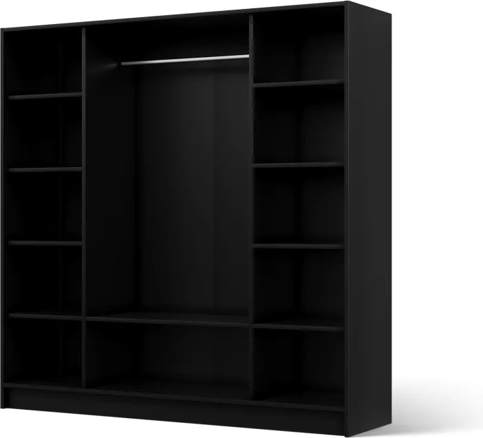 Dulap Lunara Hinged – cu oglindă – 200x51x200 cm – Negru – Lunara 200 Hinged Dulap – Varianta 1