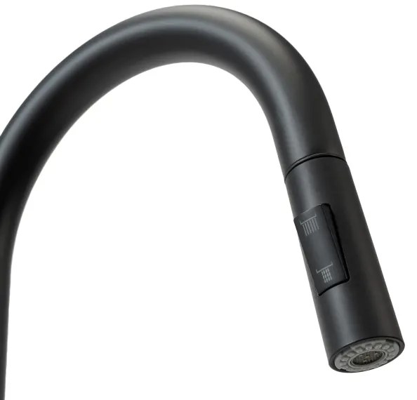 REA-B9147 - Baterie pentru chiuvetă FRESH cu duș extractabil, 39,5 cm, negru mat