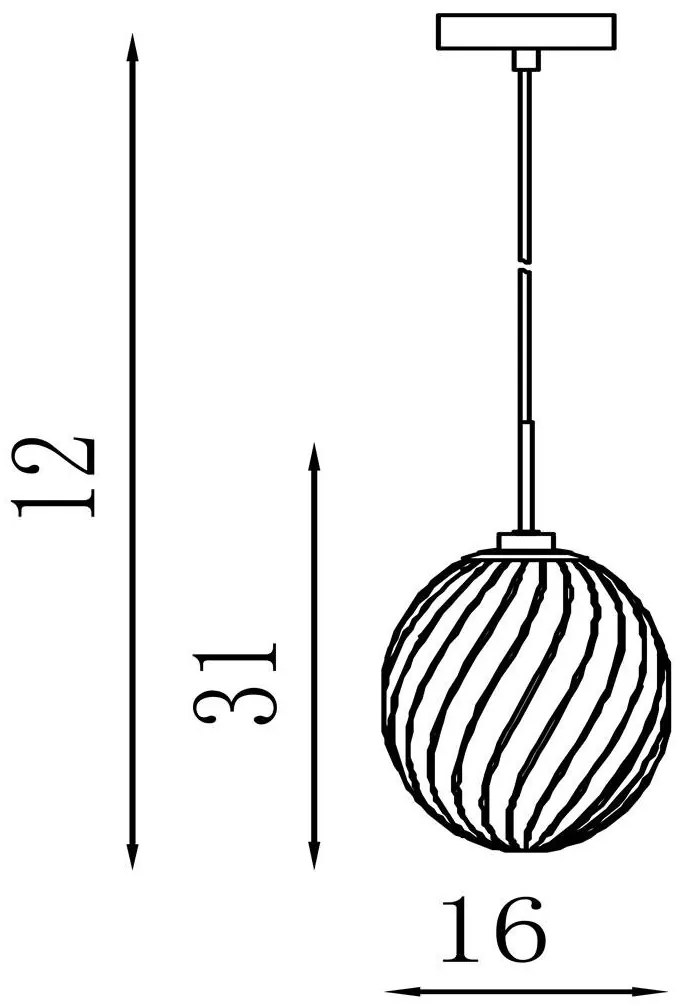 Pendul sticla fumurie Whirl