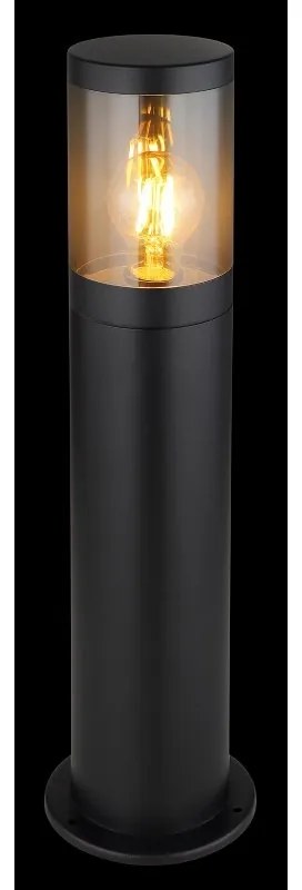 Stalp mic pentru exterior design modern IP44 Xeloo negru, fumuriu