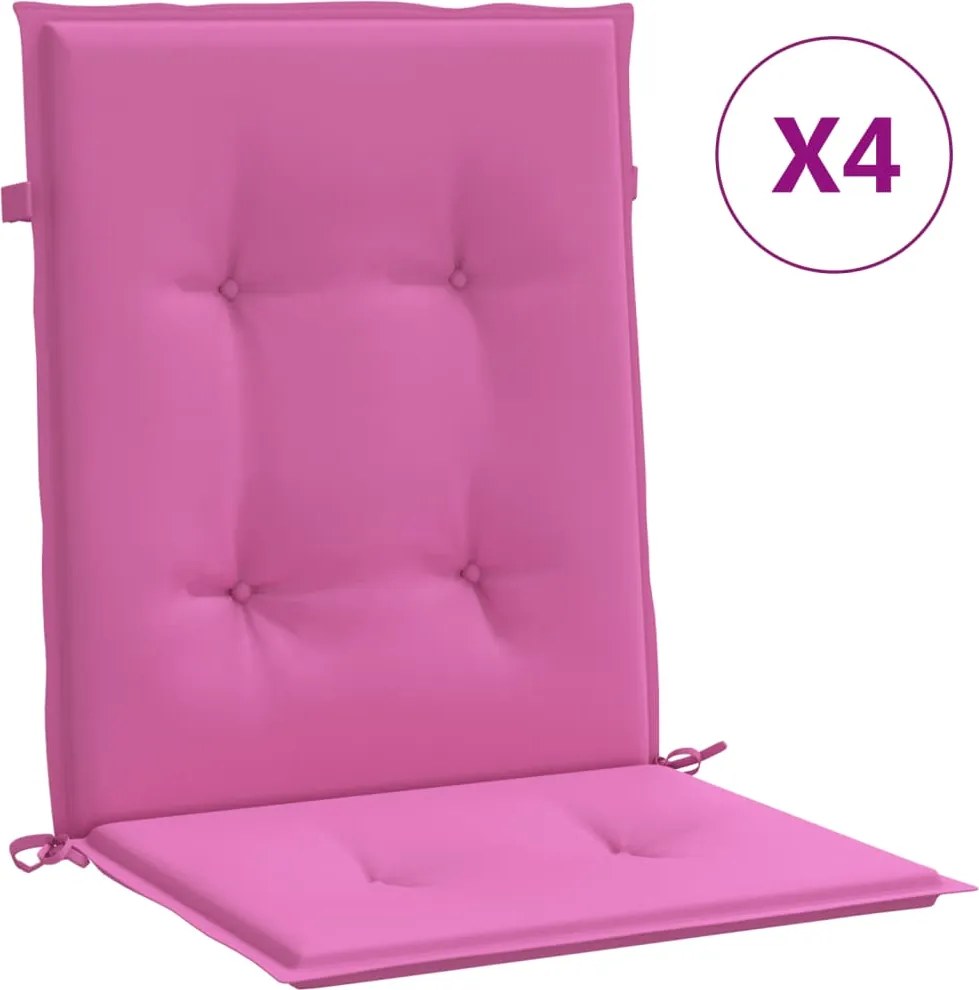 vidaXL Perne pentru scaune cu spătar mic, 4 buc., roz, textil