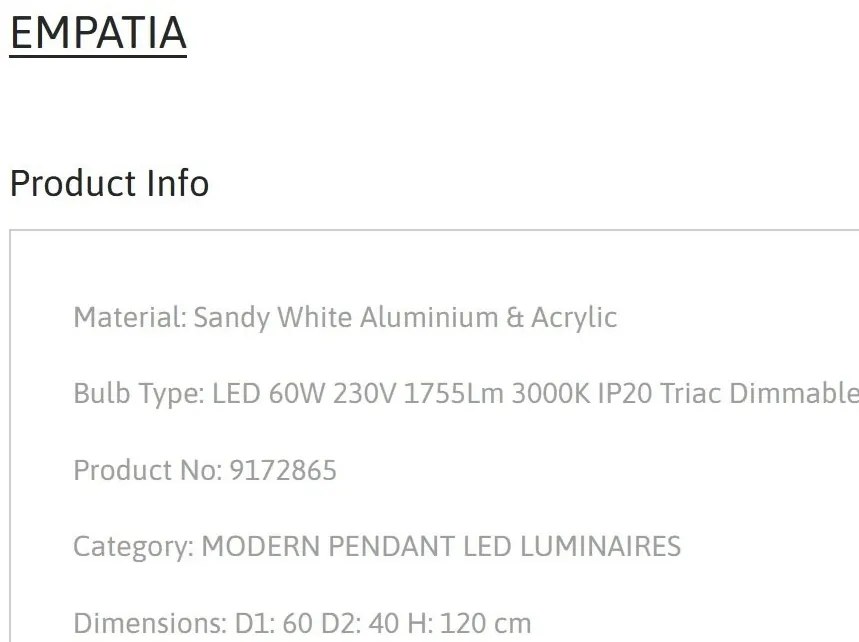 Lustra LED dimabila design circular EMPATIA D-60cm