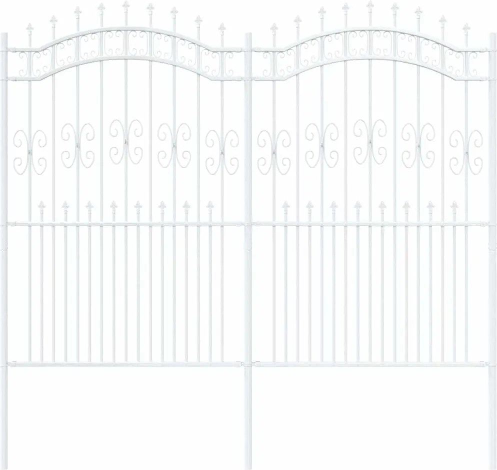 vidaXL Gard de Grădină Alb 240 x 228 cm Oțel vopsit în pulbere