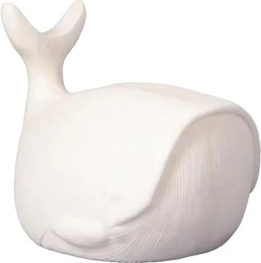 Lampă de masă din rășină și pulbere de piatră albă, formă de balenă, finisaj mat, 23,5×28×20 cm, „Moon Whale"