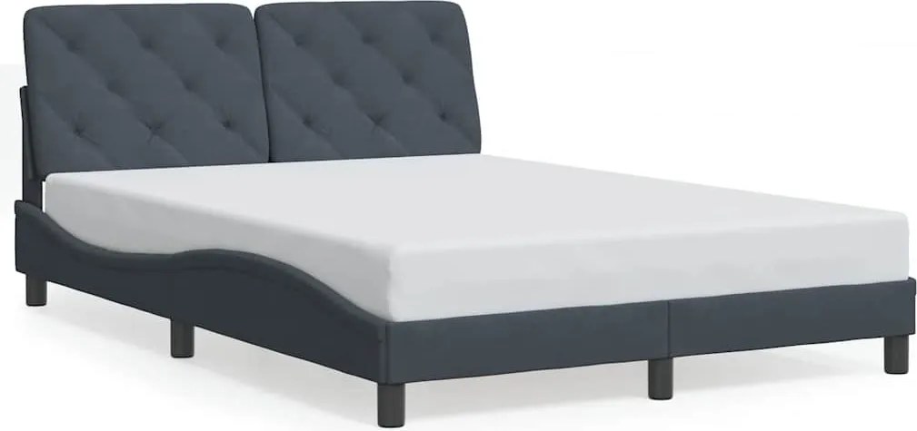 vidaXL Cadru de pat fără saltea, gri închis, 120x200 cm, catifea