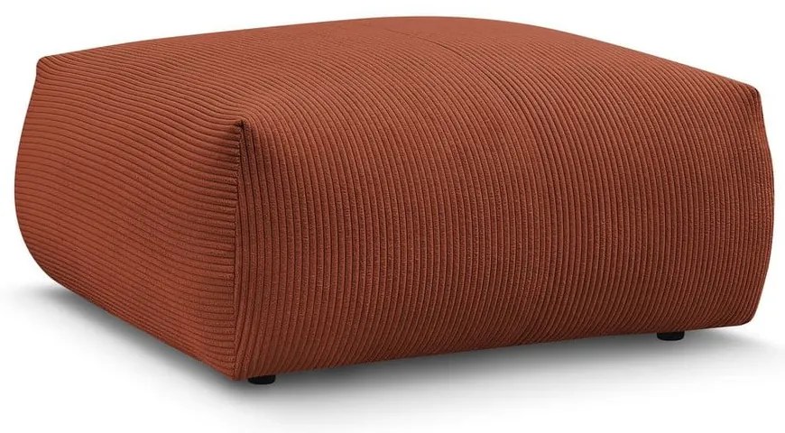 Taburet cărămiziu cu tapițerie din catifea reiată Voltaire – Bobochic Paris