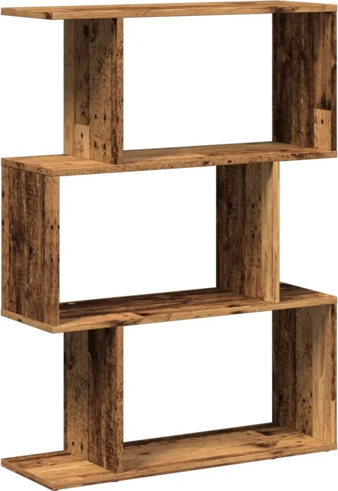 vidaXL Bibliotecă/separator 3 niveluri lemn vechi 70x24x97 cm lemn