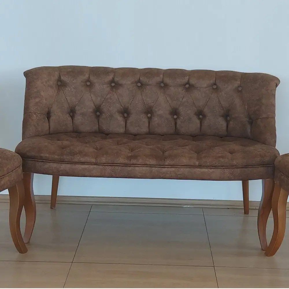 Set canapea 2 persoane cu 2 fotolii, Cafe Homs maro