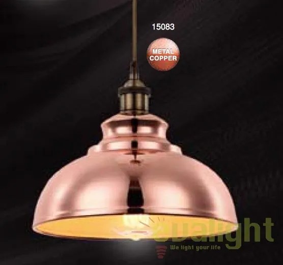 Lustra,Pendul Industrial Style, diam.28,5cm, finisaj cupru, MANDY 15083 GL