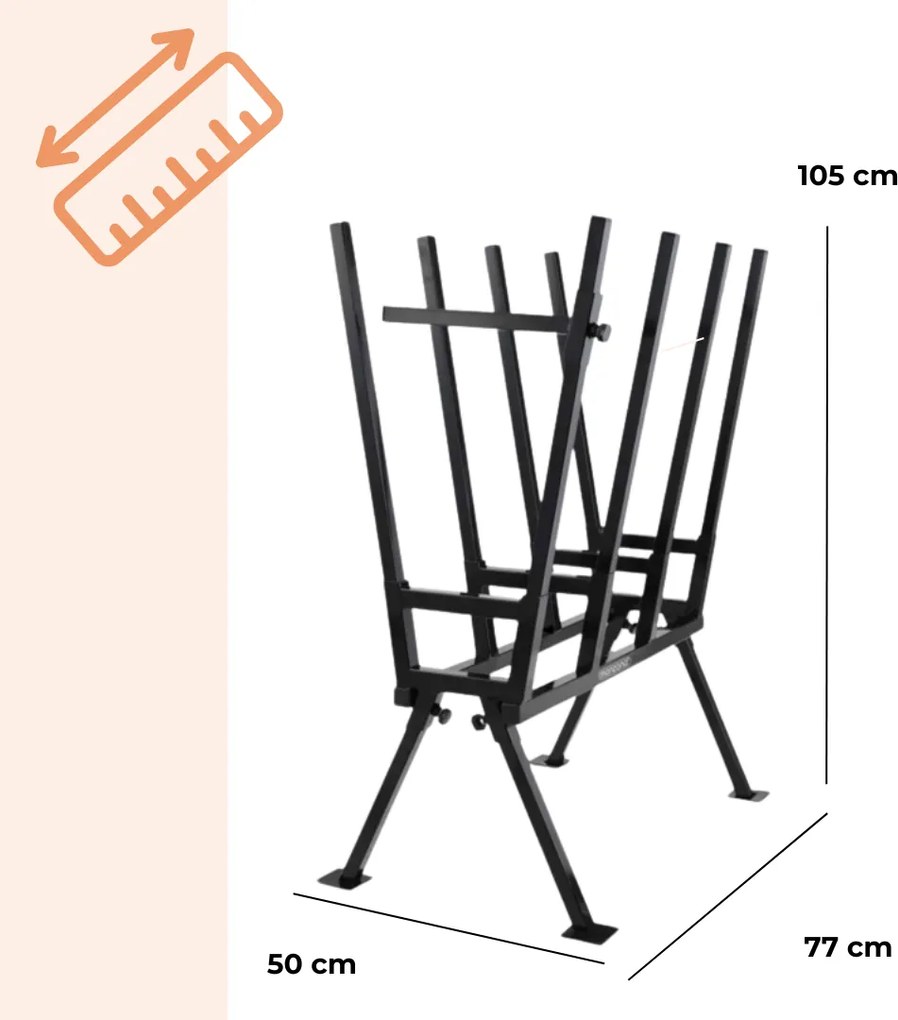 Capră de tăiat lemne AXEL, 77x50x105cm, negru Gardebruk