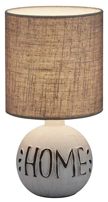 Veioza Esna inscriptionare &#039;home&#039;, h=31 cm, e14, 40 w, alb/cappuccino