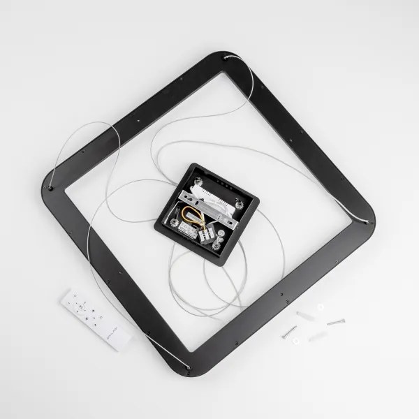 Brilagi - FALCON SLIM Lustră suspendată LED dimabilă pe cablu, 50 W, 230 V, 50 x 50 cm, negru + telecomandă