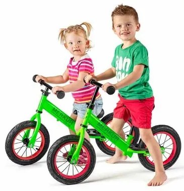 Bicicletă fără pedale Cross Merkur metalică, verde, de la 3 ani