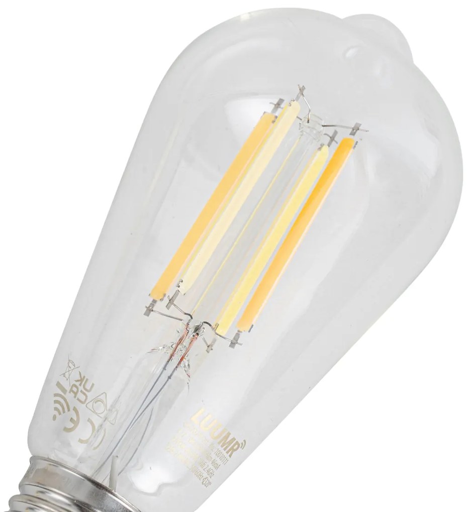 Set 5 becuri Becuri LED inteligente E27 reglabile ST64 transparente 7W 806lm 2700-6500K