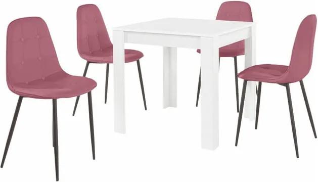 Set masă cu 4 scaune Støraa Lori Lamar Duro, roz