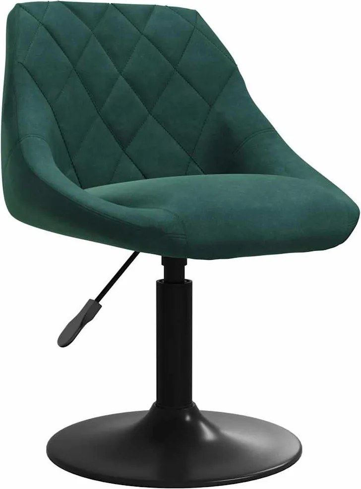 vidaXL Scaun de bucătărie, verde închis, catifea