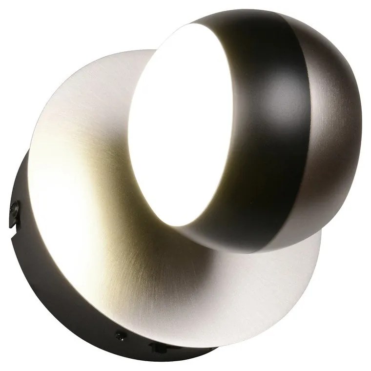 Aplică de perete neagră-argintie LED Orbit – Trio Select