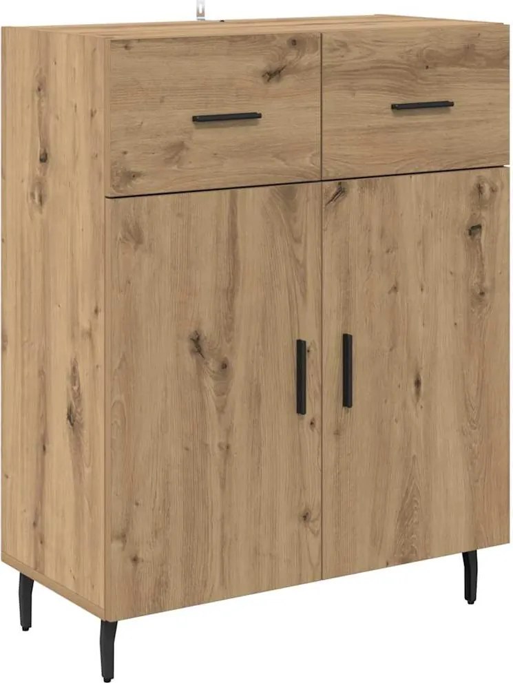 vidaXL Bufet Stejar Artizanal 69,5 x 34 x 90 cm Lemn compozit