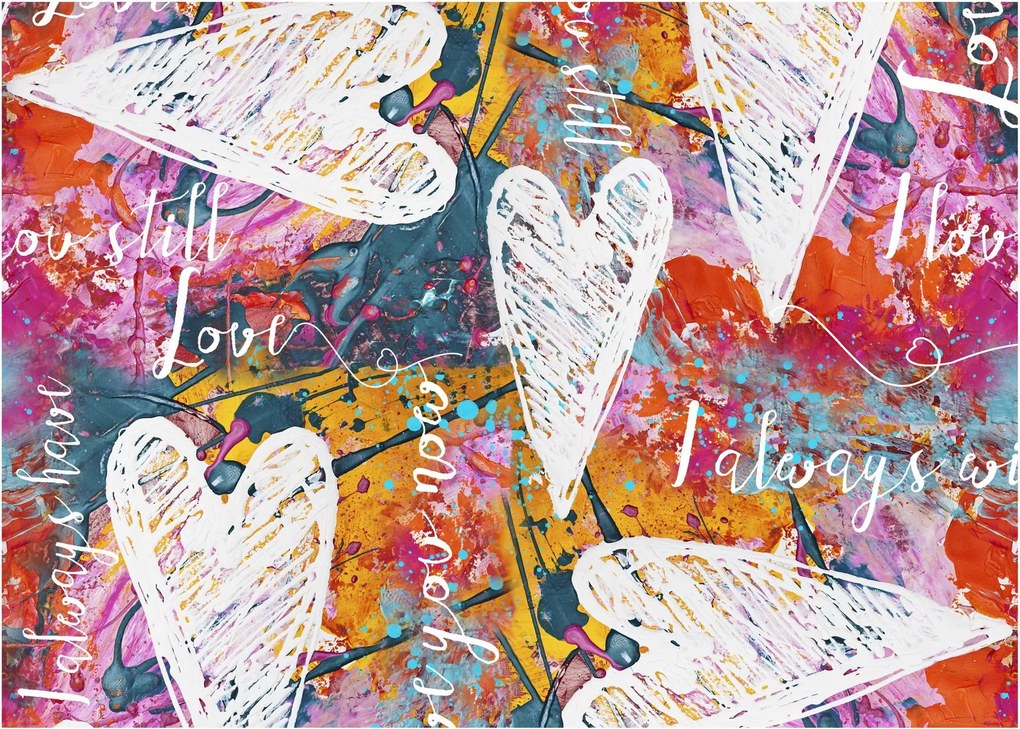 Tablou - Inima pe un fundal abstract (70x50 cm)