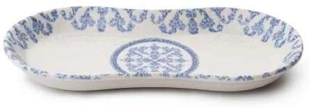 Set veselă 27 piese din porțelan, alb/albastru