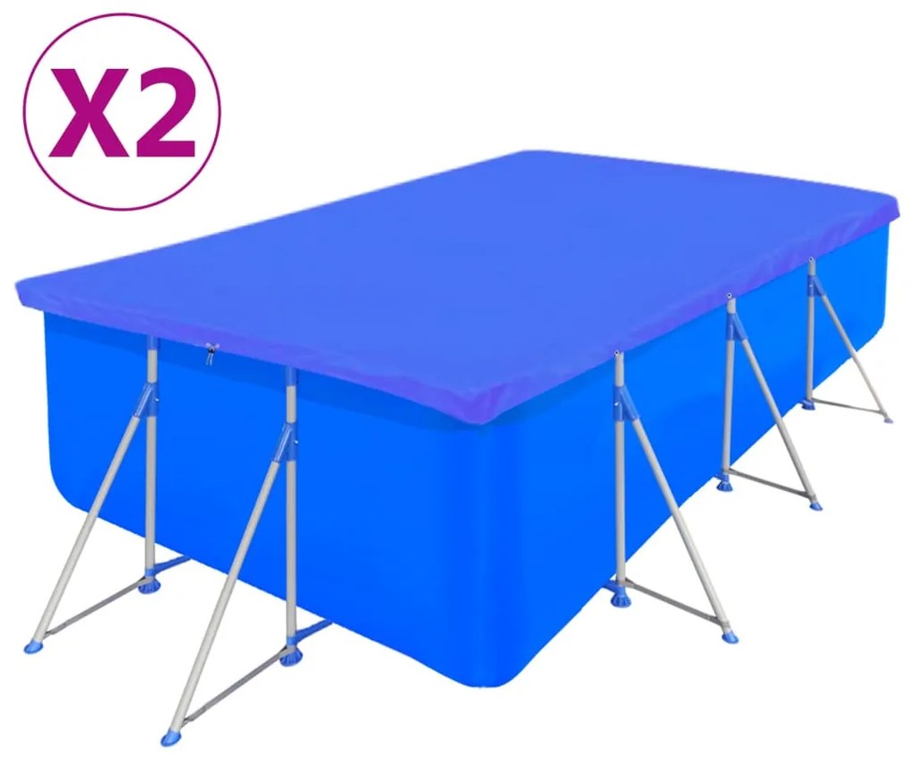 vidaXL Prelate piscină 2 buc, PE dreptunghiular 394x207 cm, 90 g/m²