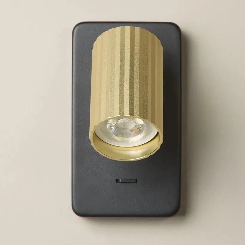 Aplica cu spot din aluminiu canelat Anna Reader auriu