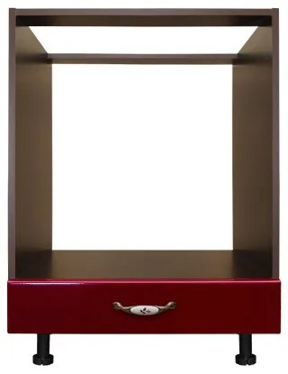 Corp inferior 60 pentru cuptor incorporabil cu 1 sertar Zebra MDF rosu simplu
