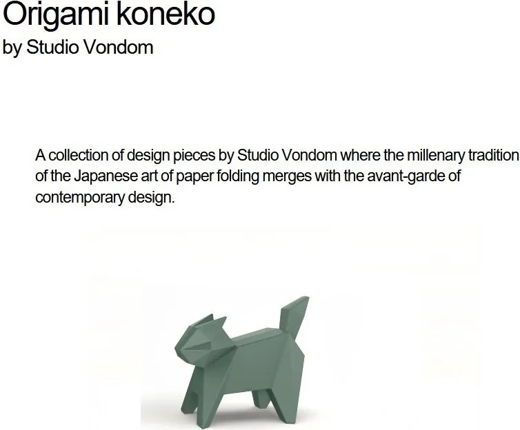 Decoratiune/ Statueta exterior sau interior Origami Koneko, mat