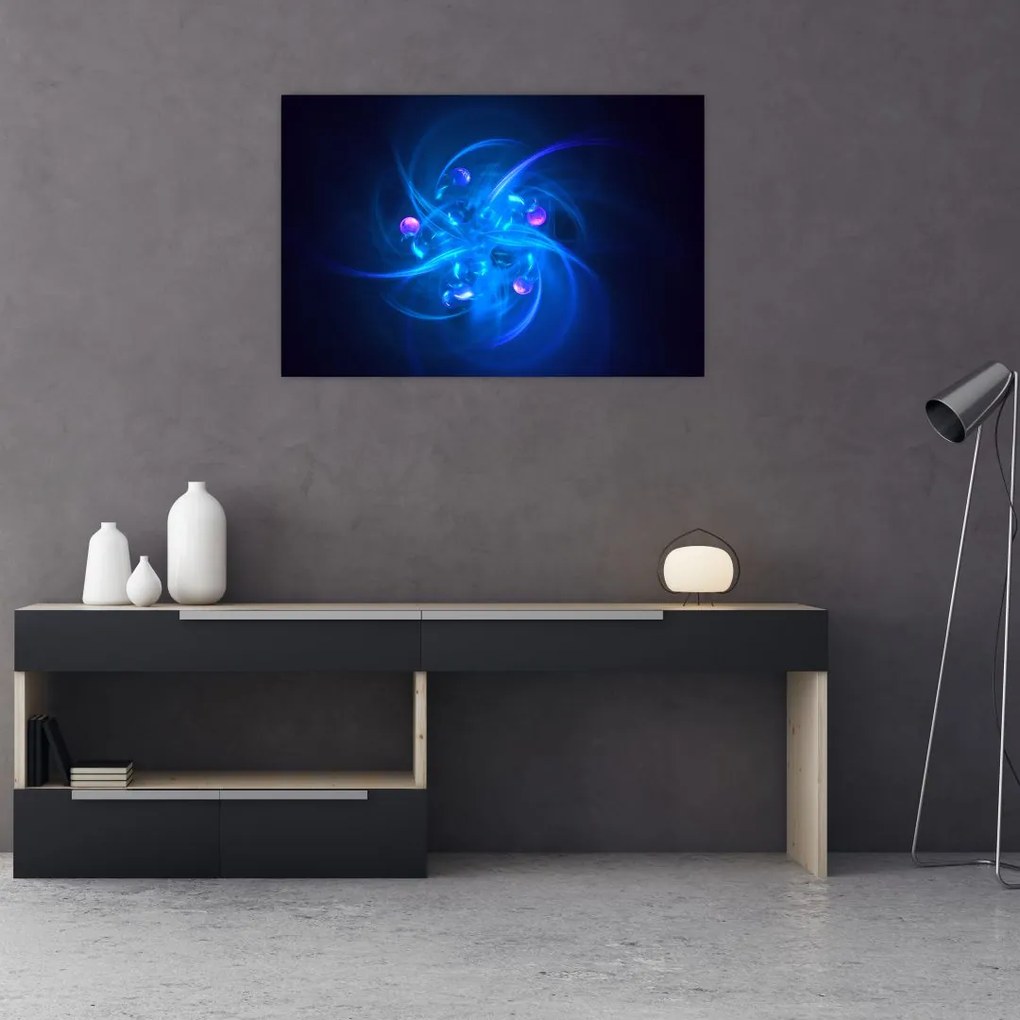 Tabloul modern cu abstracțiune albastră (90x60 cm)