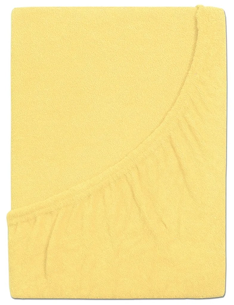 Cearșaf de pat 4Home din frotir Ideal galben , 90x 200 cm, 90 x 200 cm
