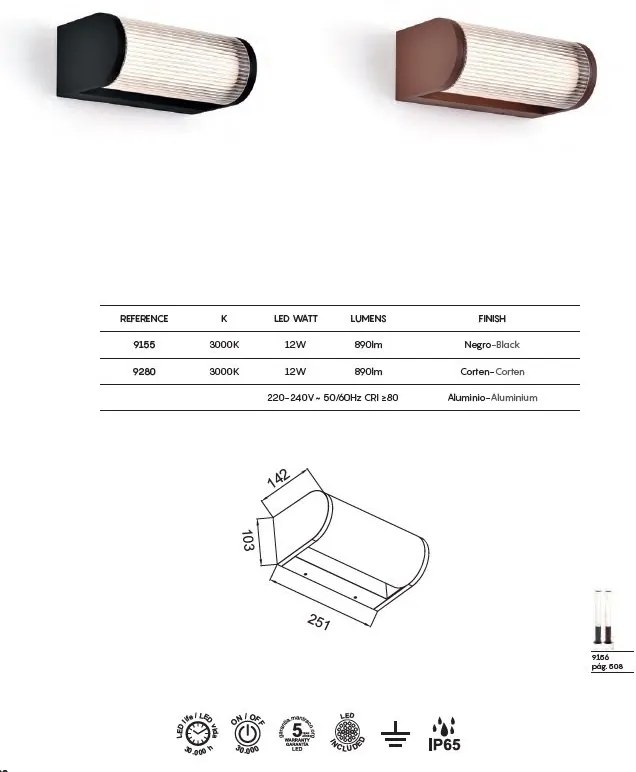 Aplica LED iluminat exterior IP65 GANT corten
