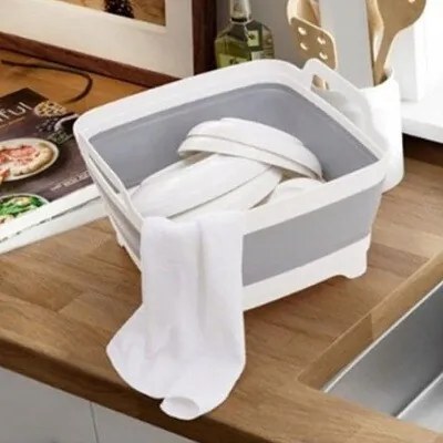 Lighean pliabil 4Home Clean din silicon, cu scurgere