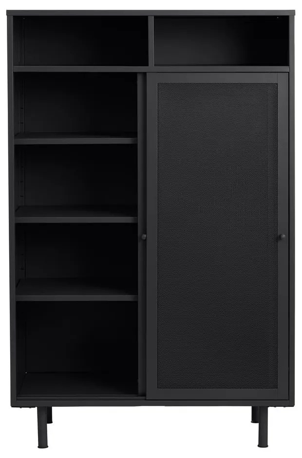 Dulap negru din metal cu ușă glisantă 90x140x40 cm Veep – Unique Furniture