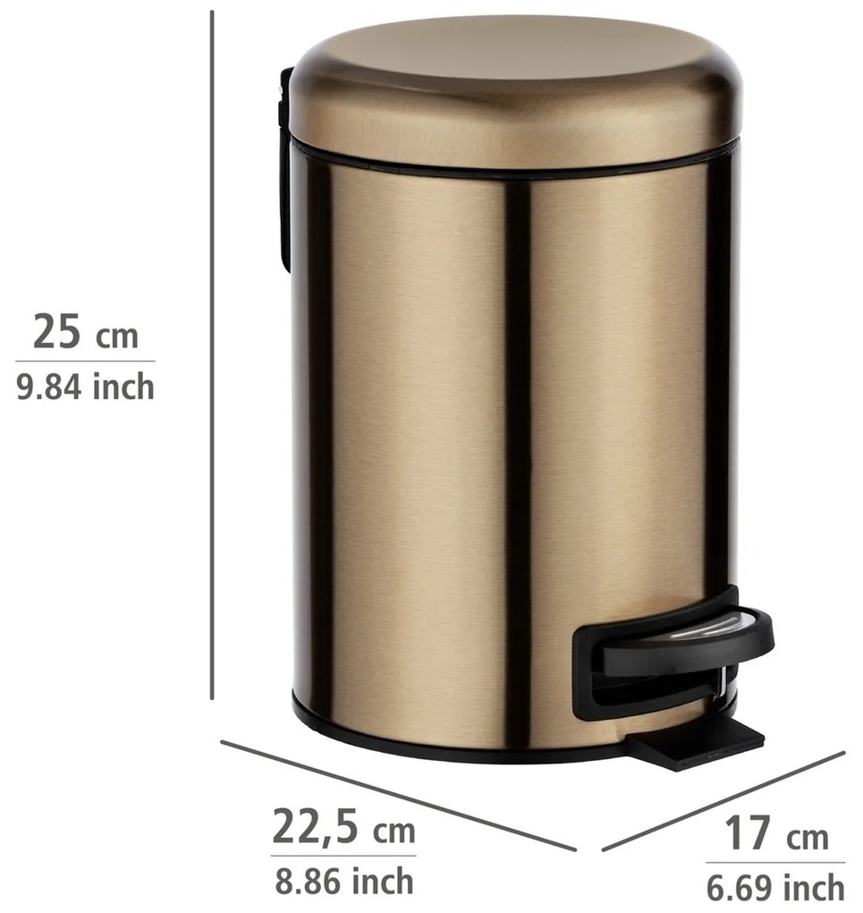 Wenko Coș de gunoi cu pedală Leman 3 l, cupru, 3 l