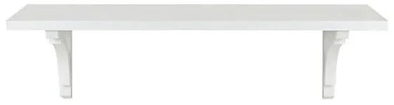 Polita cu suport console lemn, 60x25x22 cm, PAL Alb