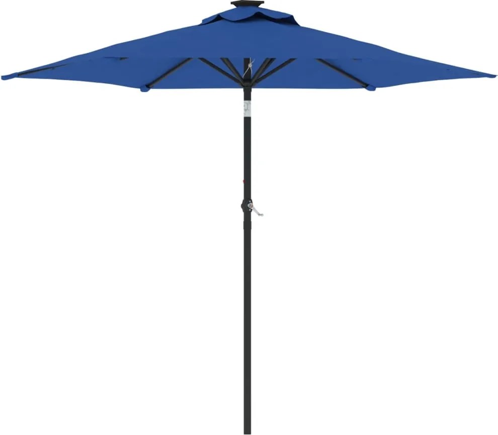 vidaXL Umbrelă soare de grădină stâlp din oțel albastru 225x225x212 cm