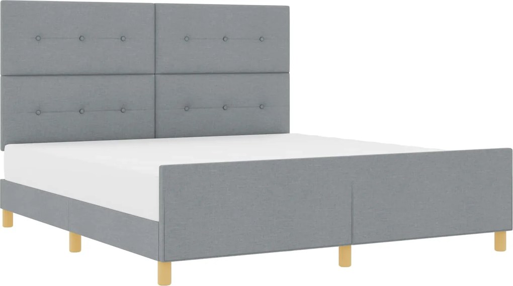vidaXL Cadru de pat cu headboard Gri deschis 180 x 200 cm țesătură