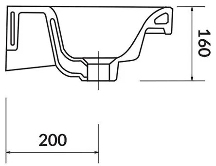 Lavoar slim pentru mobilier, Cersanit, Moduo, 50 x 35 cm, alb