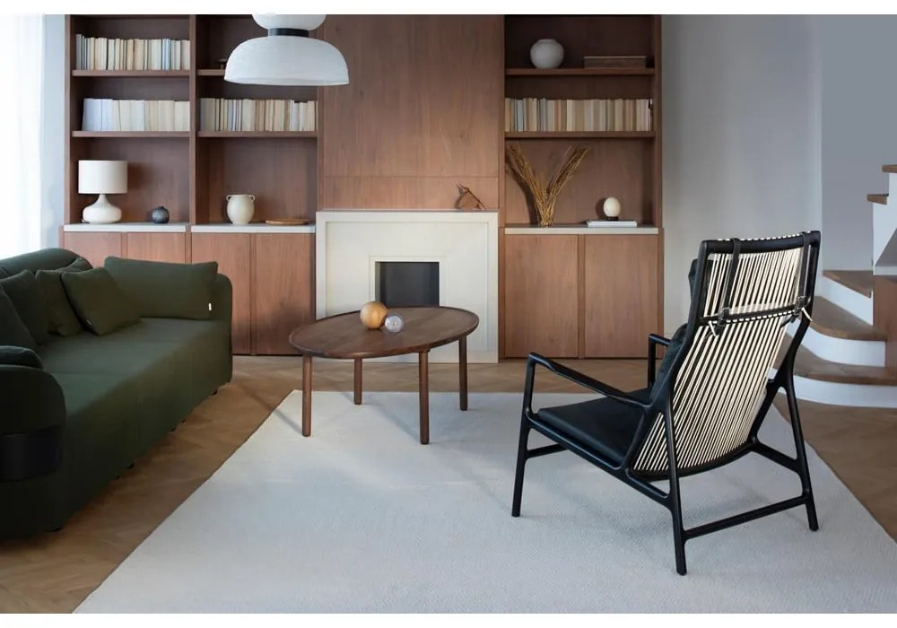 Fotoliu cu construcție din lemn de stejar Gazzda Dedo, gri